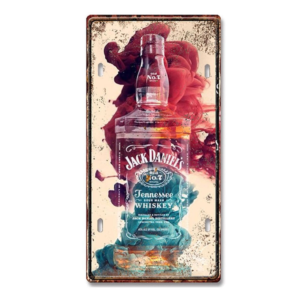 Decoração de parede com letreiro de estanho Vintage Jack Daniel`s Whisky 20x30cm