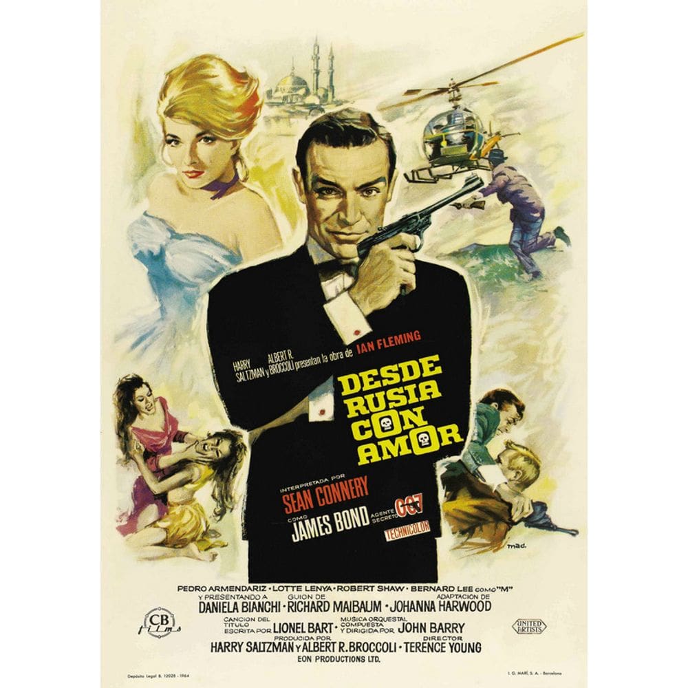 Pôster 007 Arte de parede de ator icônico de James Bond 20x30cm