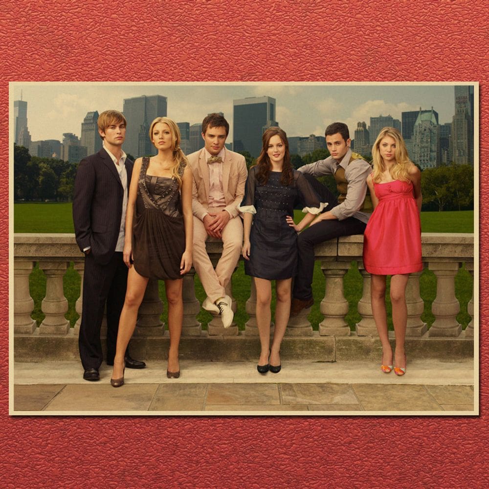 Pôster Gossip Girl com impressão artística vintage 20x30 cm para decoração de casa