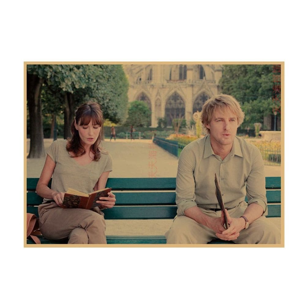 Pôster pintando papel Kraft retrô à meia-noite em Paris