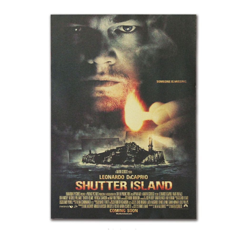 Pôster com pintura de filme vintage de Shutter Island 51,5x36cm