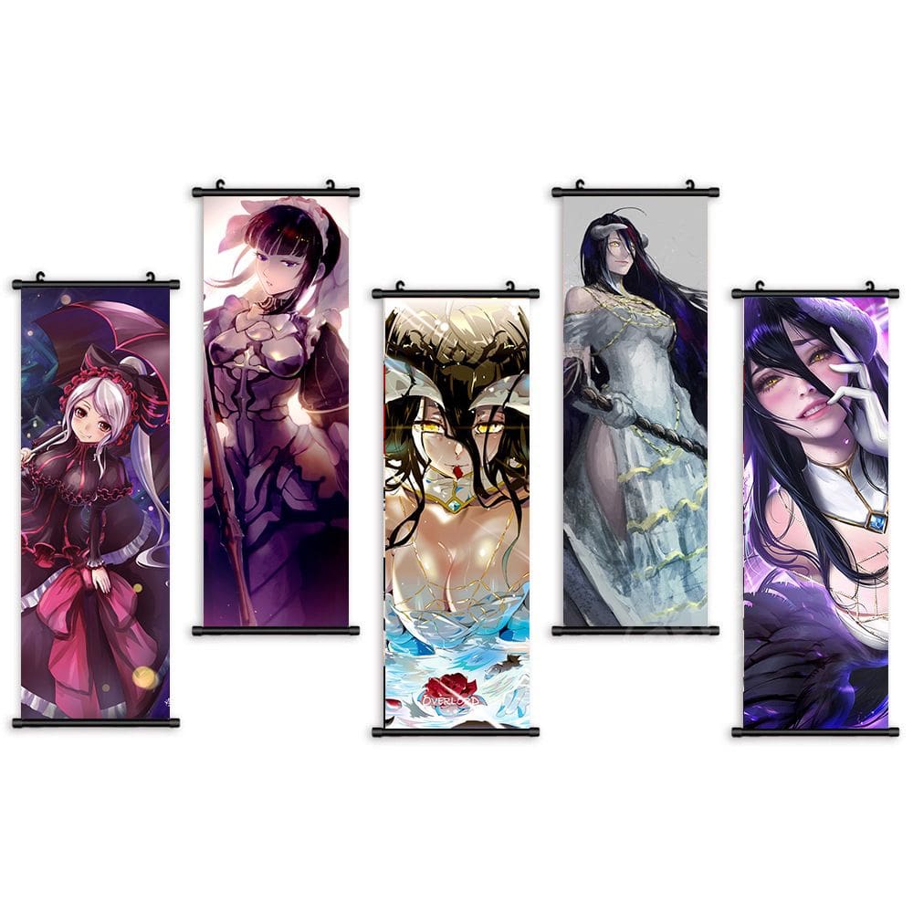 Conjunto de pintura de parede Overlord Anime 5 painéis 25x75cm