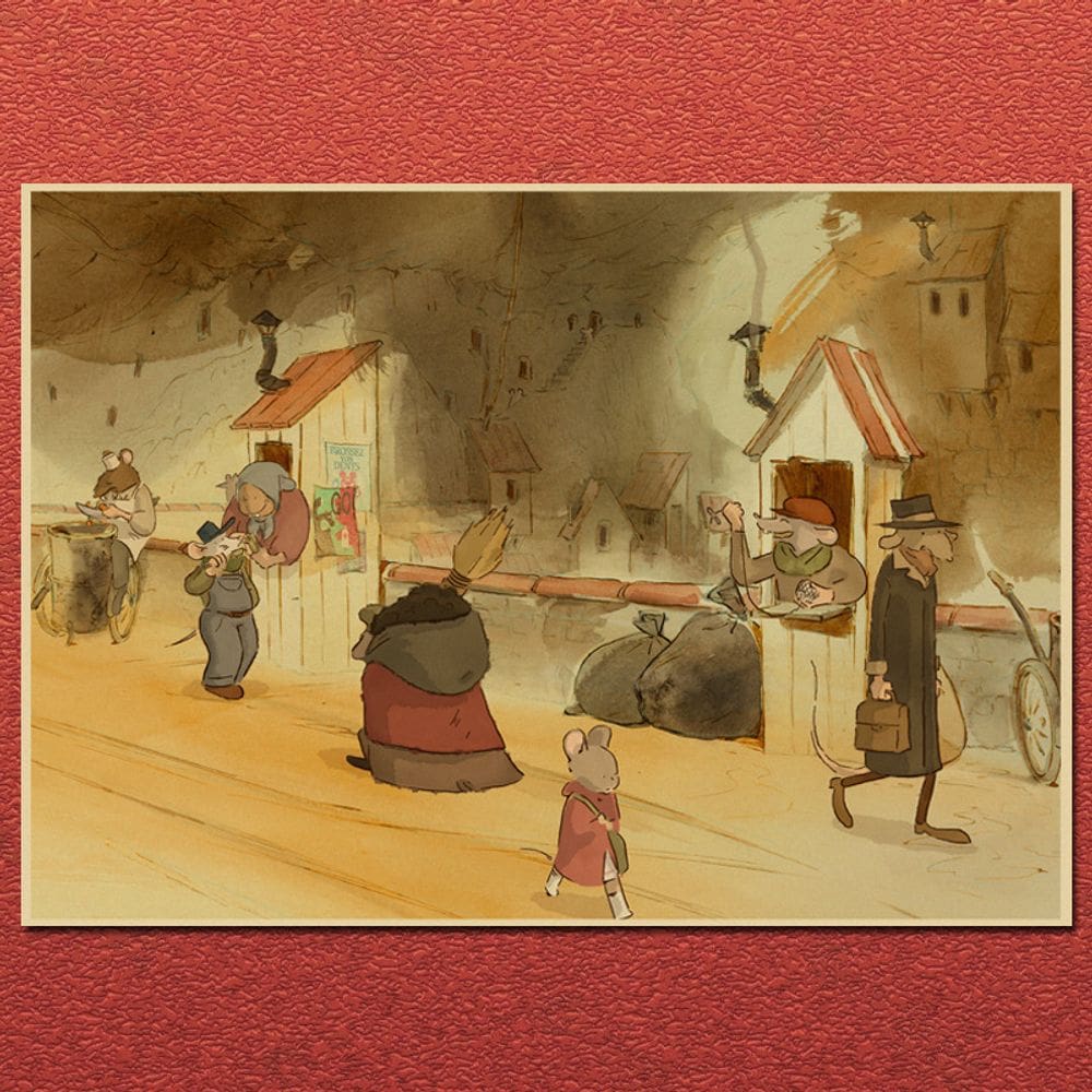 Pôster Ernest & Celestine Arte Animada Vintage 20x30cm