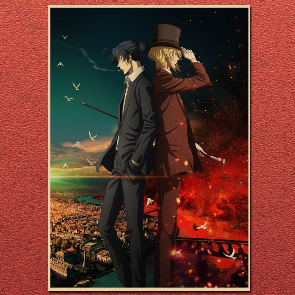 Pôster de anime Moriarty the Patriot Moriarty e Sherlock 42x30cm