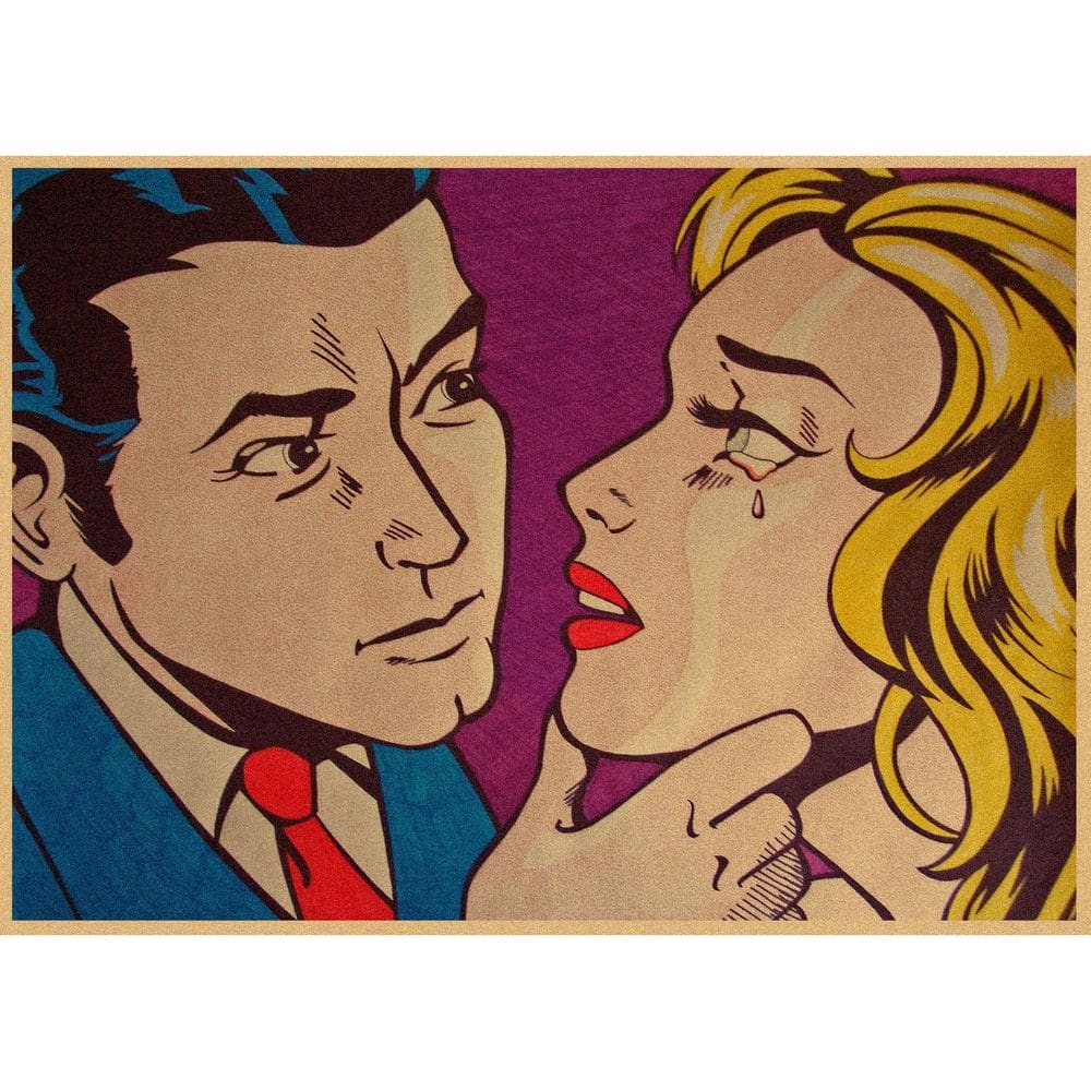 Pintura em cartaz Roy Lichtenstein Pop Art Vintage 29,7x42cm