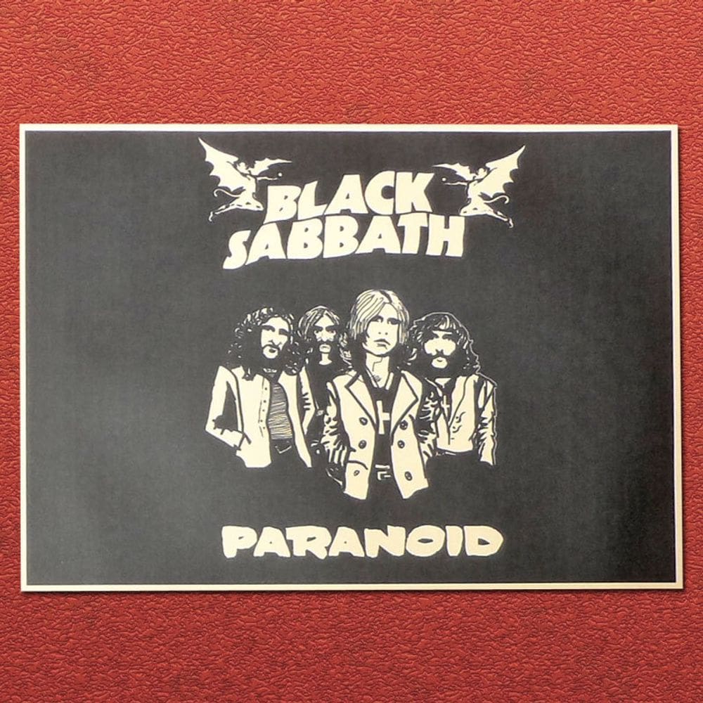 Pôster Black Sabbath Paranoid Album Art 20x30cm em ferro