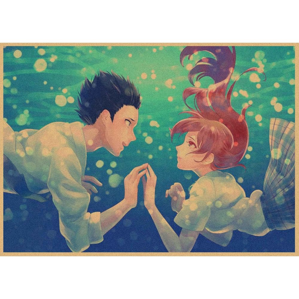 Pôster Pintando Uma Voz Silenciosa Anime Vintage 30x42cm