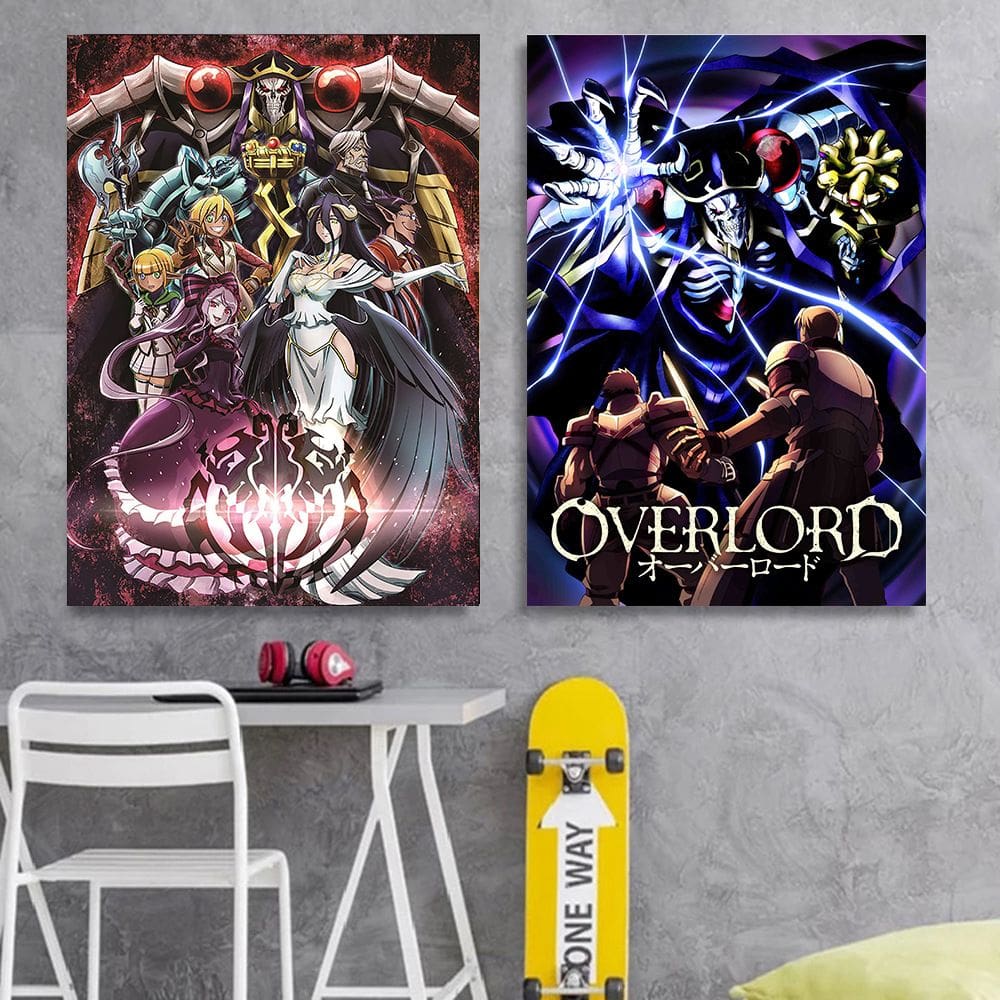 Conjunto de pintura de pôster Overlord Anime Wall Art 40x60cm, 2 unidades