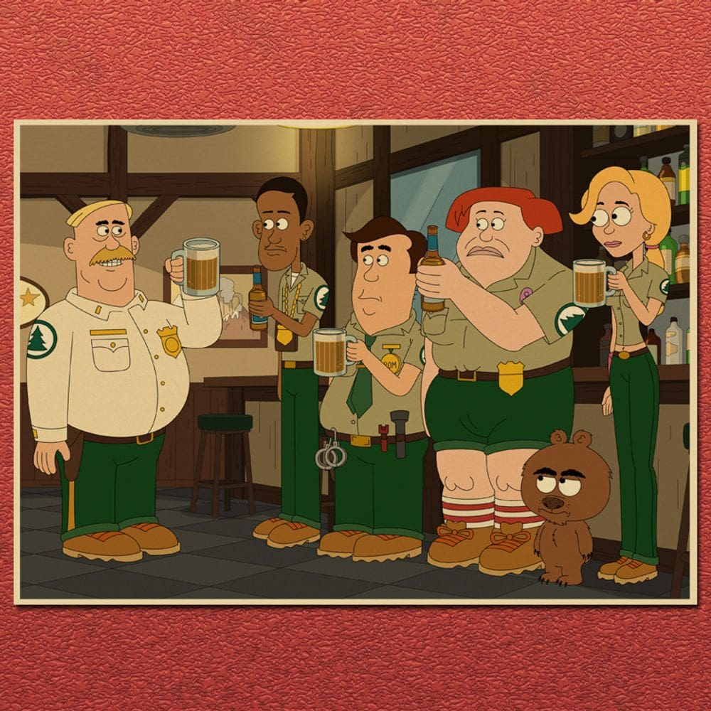 Pôster de comédia animada Brickleberry Park Rangers 42x30cm