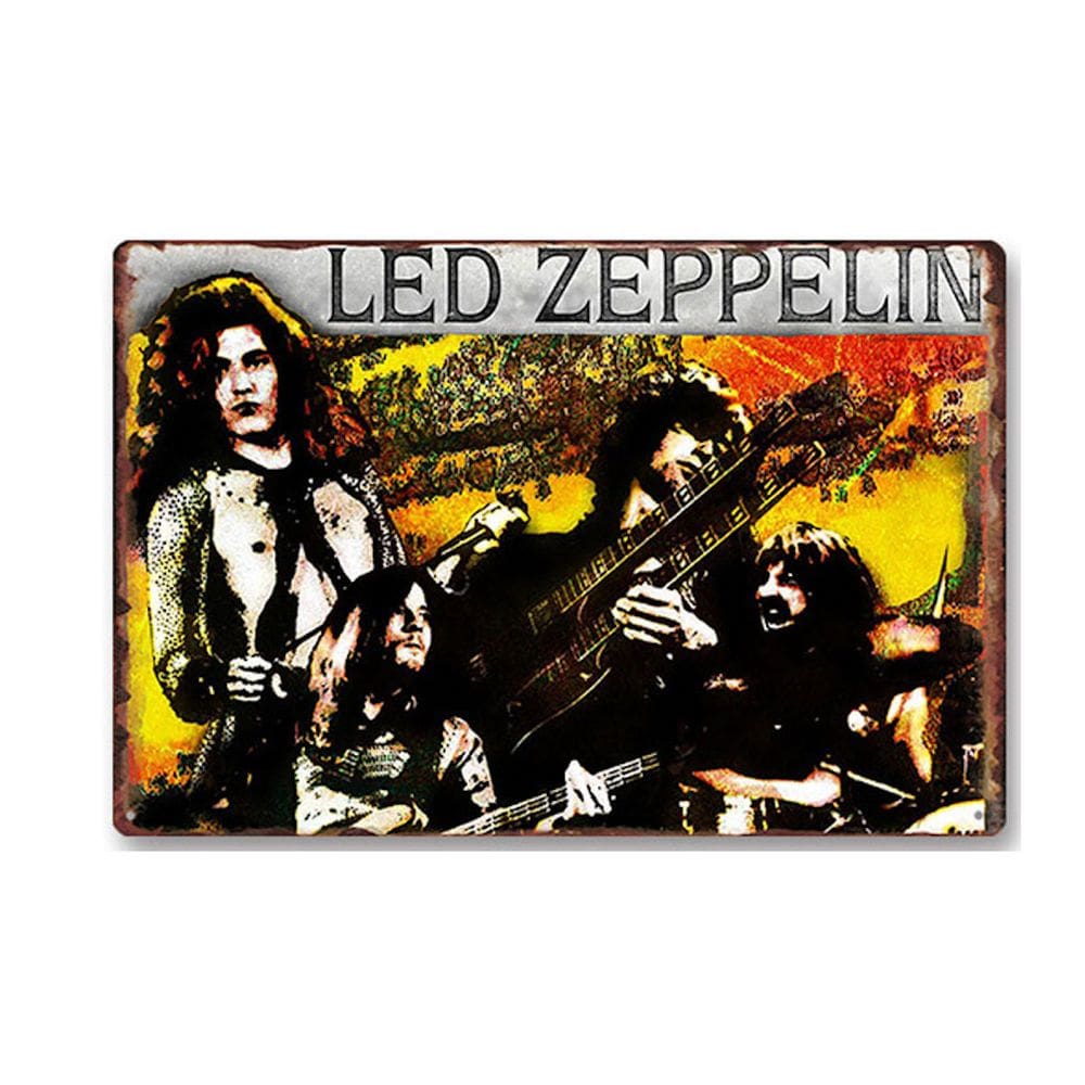 Decoração de parede, pintura em ferro, cartaz de estanho, Led Zeppelin