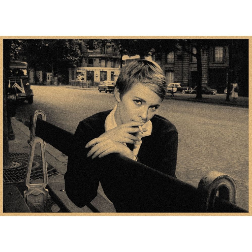 Pintura em pôster Breathless Vintage French Film Art 30x42cm