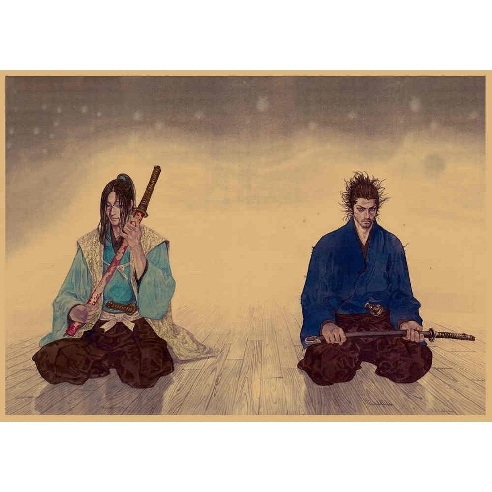 Pôster com pintura de parede vintage Vagabond Samurai 30x42cm