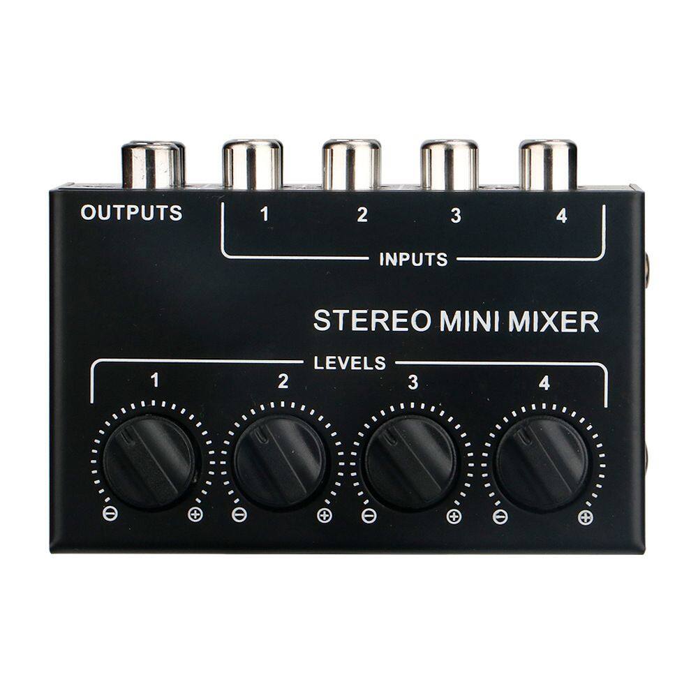 Mini mixer de áudio passivo estéreo compacto de 4 canais