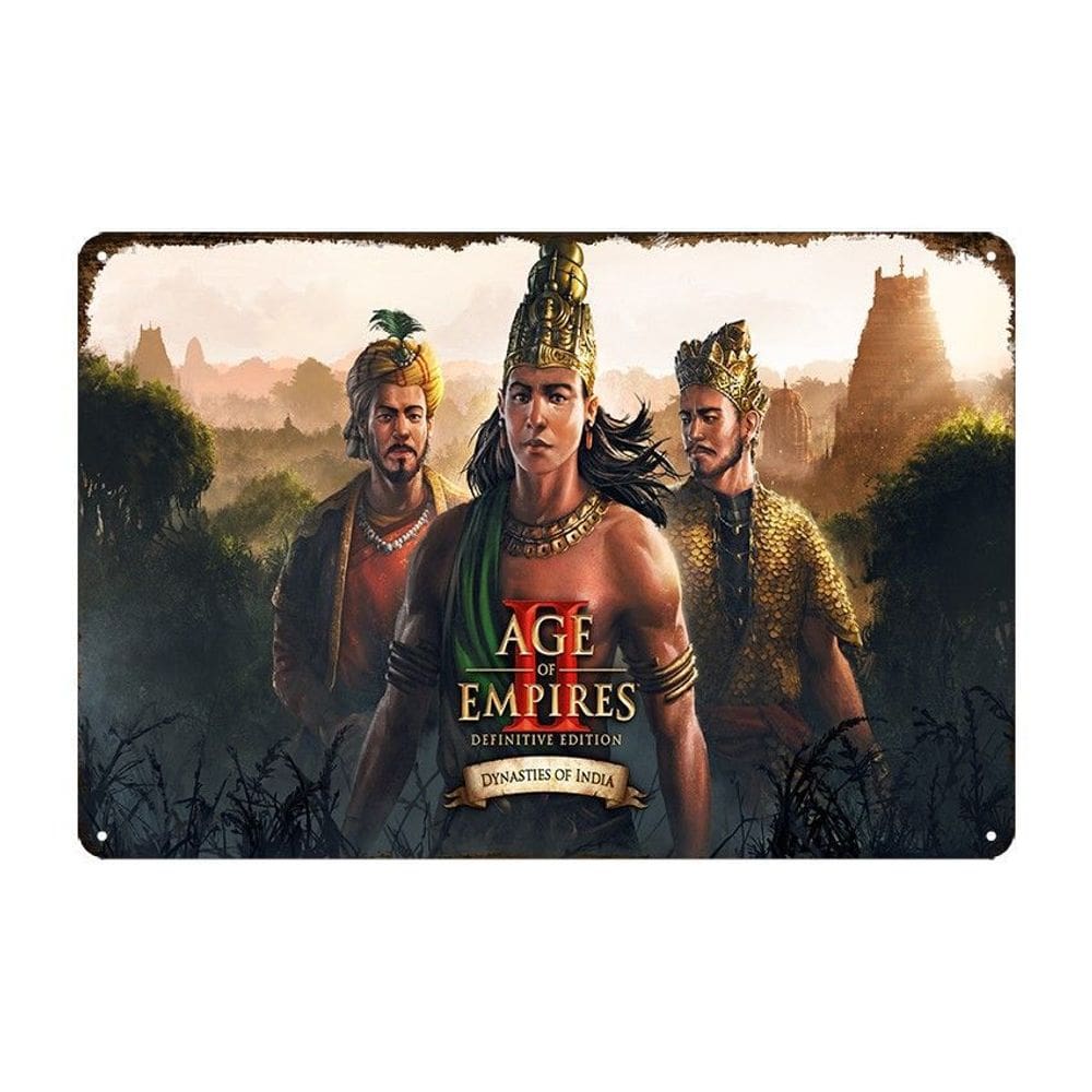 Placa de parede vintage Age of Empires Iron 20x30cm Home Bar Decor