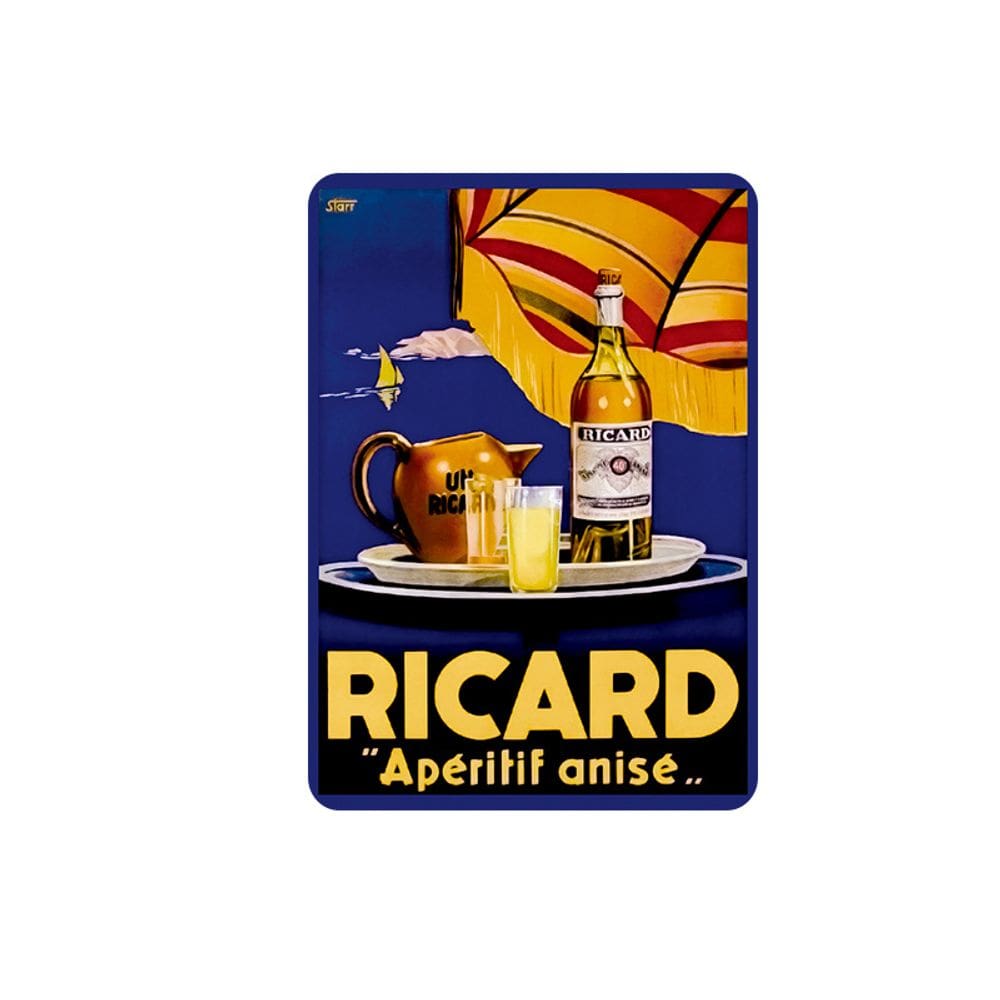 Placa de metal Ricard Aperitif Vintage French Design 20x30cm