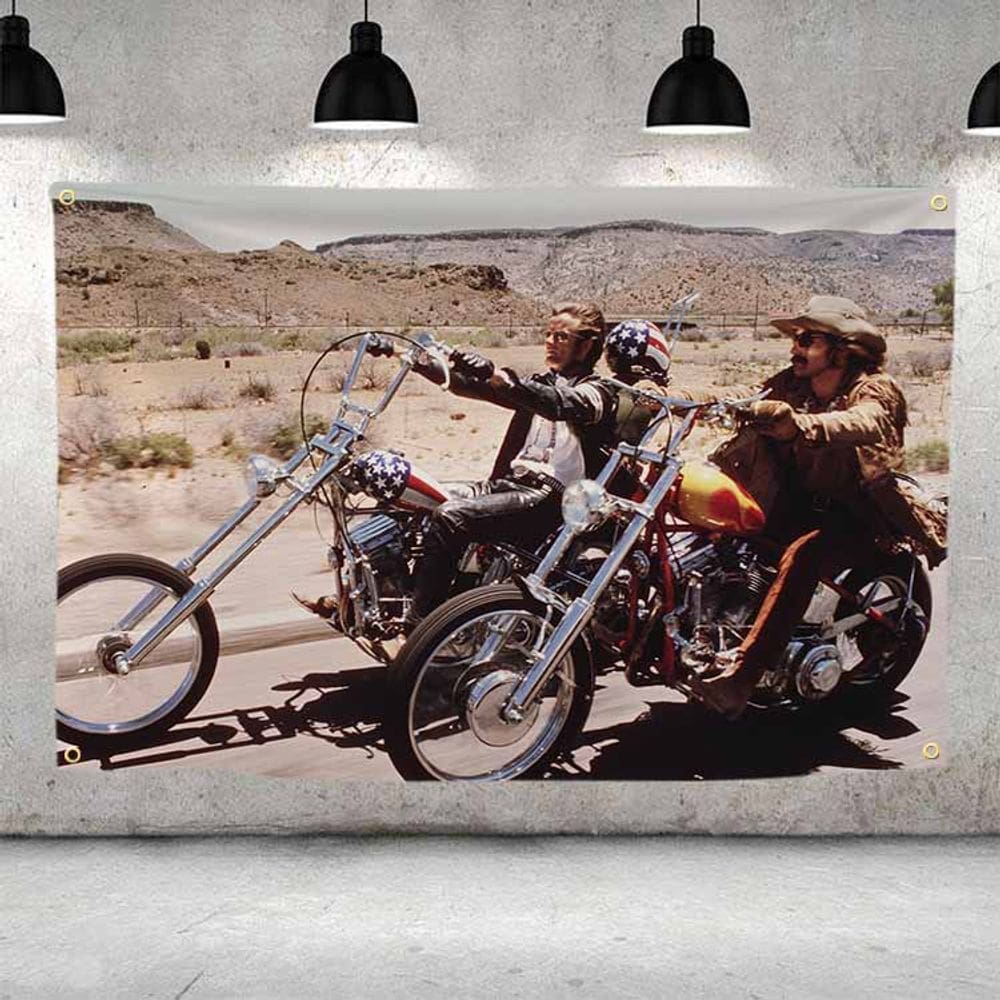 Tapeçaria Easy Rider Motocicleta Bandeira Americana 100x150cm