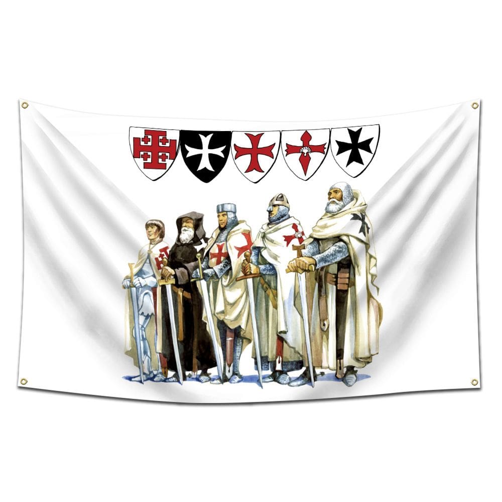Tapeçaria Cavaleiros Templários Medieval 100% Poliéster 100x150cm