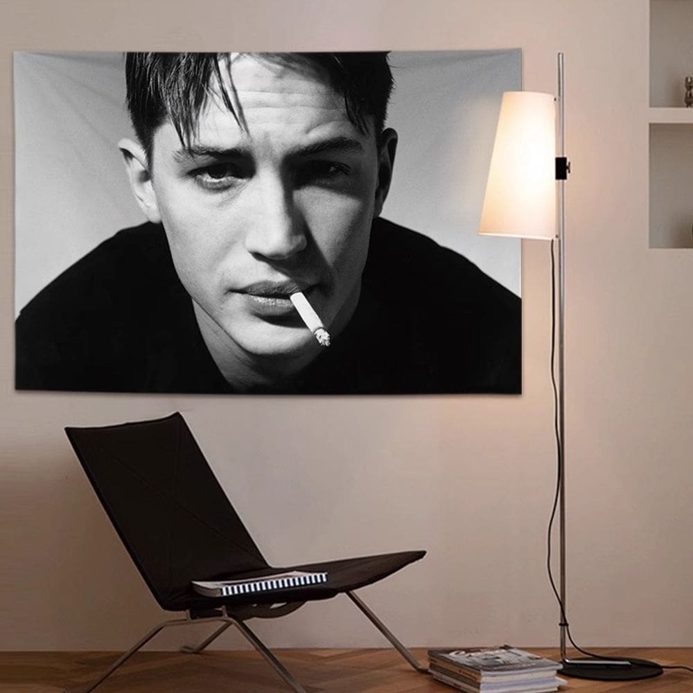 Tapeçaria pendurada na parede, retrato em preto e branco 100x150cm