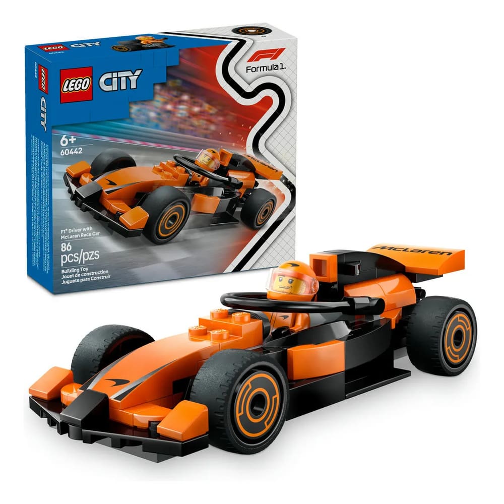 Lego 60442 Piloto F1 com Carro de Corrida MacLaren 86 Pçs