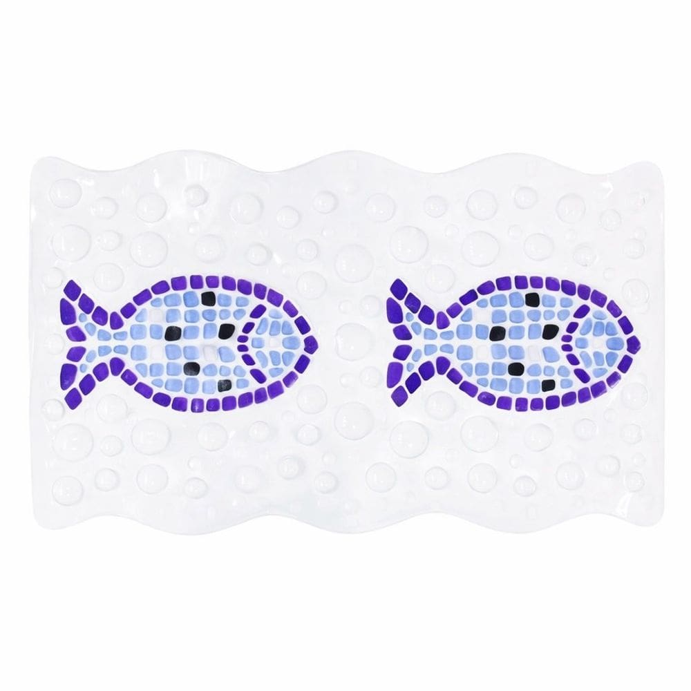 Tapete Retangular Aqua Antiderrapante Para Box 59x34cm - Azul