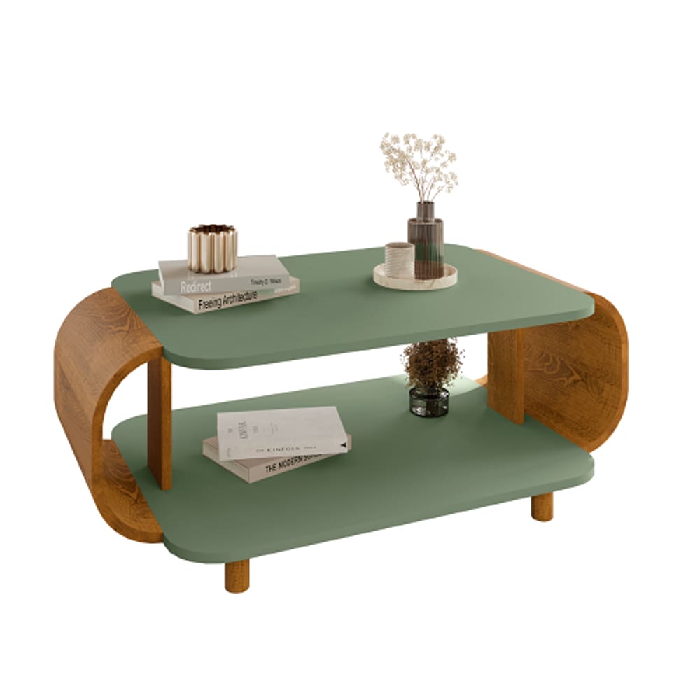 Mesa De Centro Floripa Pistache/Naturalle - Bechara Móveis