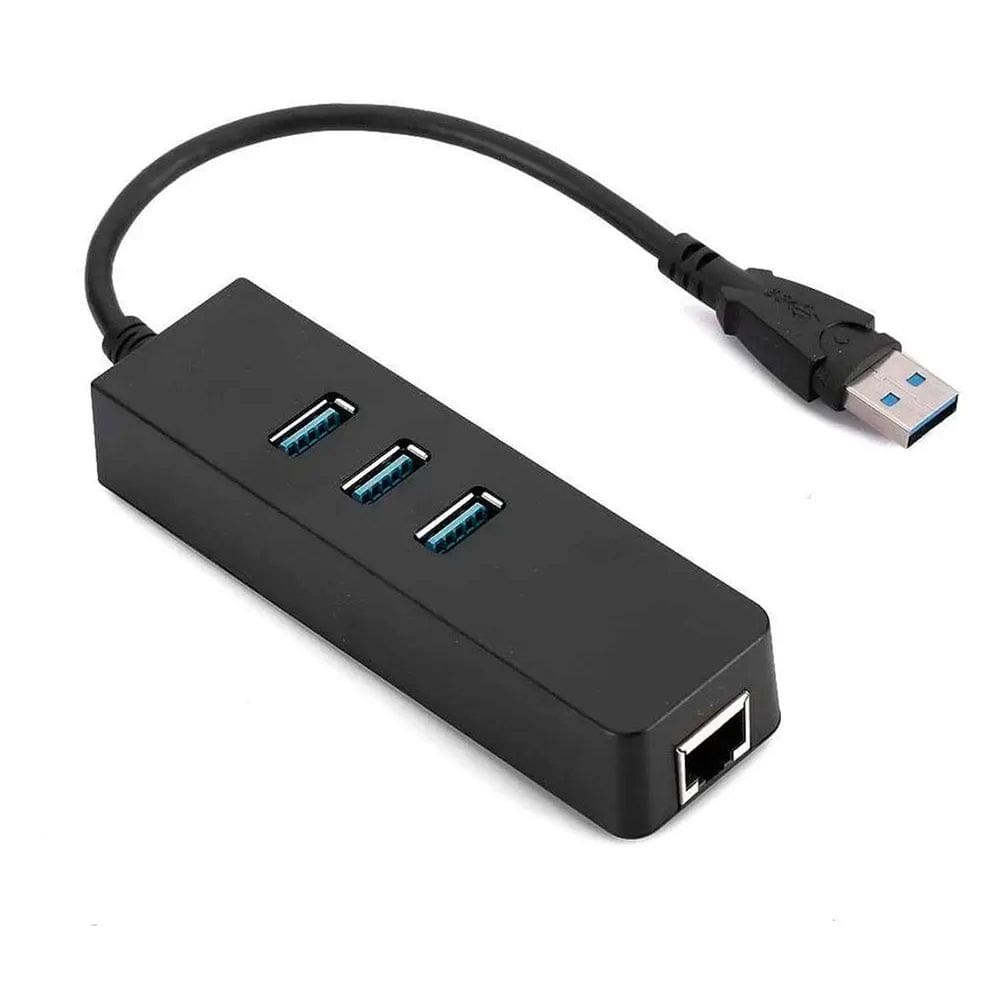 Conversor USB 3.0 Para Rede RJ45 Gigabit (10/100/1000Mbps) + HUB 3x Portas USB 3.0 -  CDC-2872