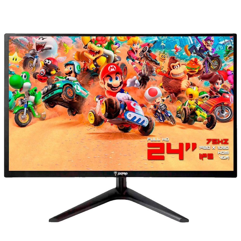 Monitor Gamer LED AXPRO 24``, Full HD 1920x1080, Tela IPS, 75Hz, HDMI, VGA, VESA, Bivolt -  AX-24