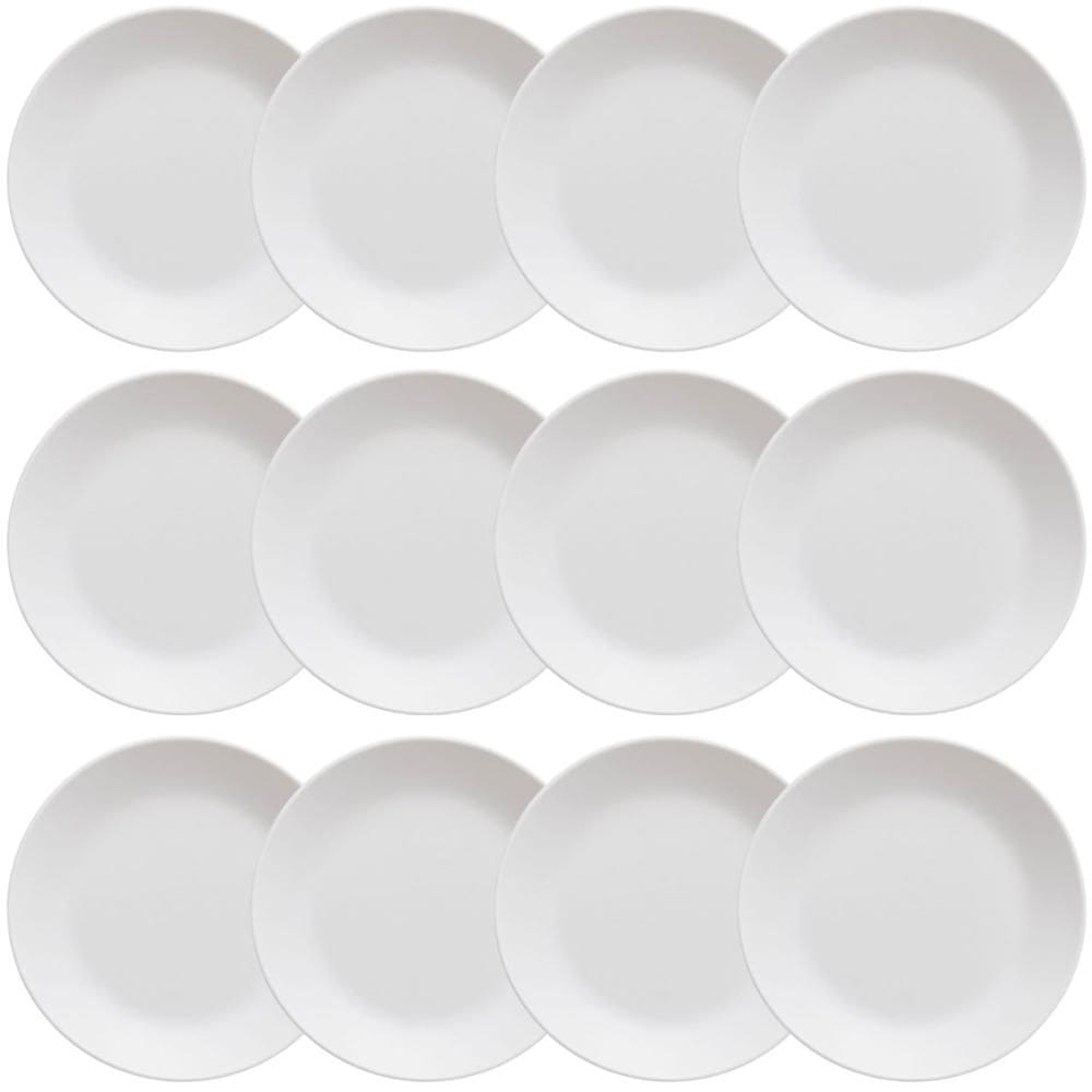 Kit 12 Pratos Plásticos Servir 25cm Branco Coza Cozy Eventos Lanches Salgados