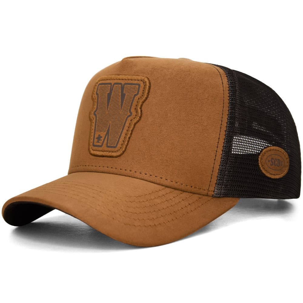 Boné Sacudido`s - Alfabeto Letra W - Marrom Ocre