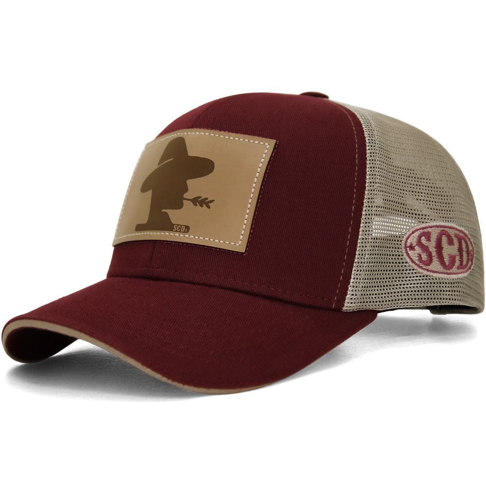 Boné Sacudido`s - 6 gomos - Vinho e Bege