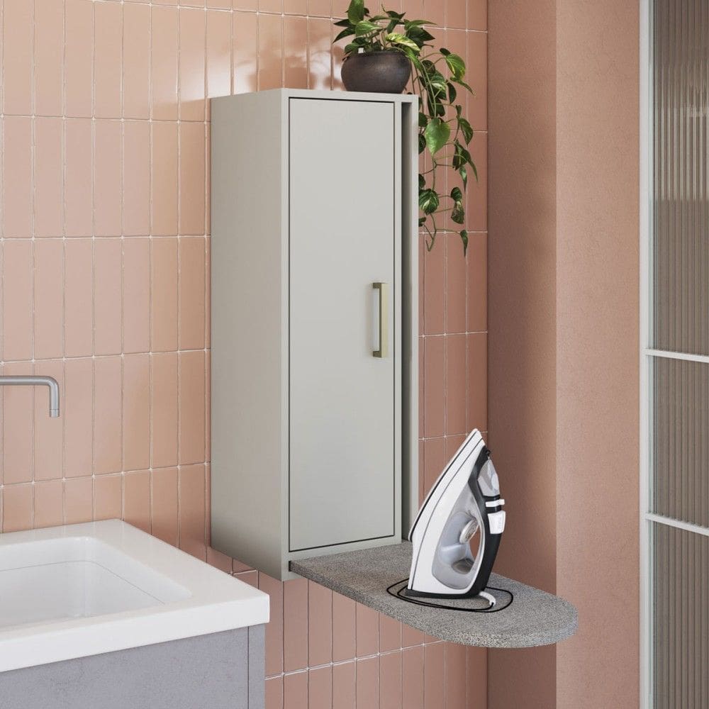 Armário Aéreo Lavanderia  Assis 1 Porta com Tábua de Passar Arenas - Art In Móveis