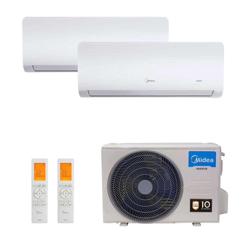 Ar Condicionado Multi Split Midea Inverter Free Match 27.000 Btus ( 2x Hi Wall 12.000) Quente e Frio 220v