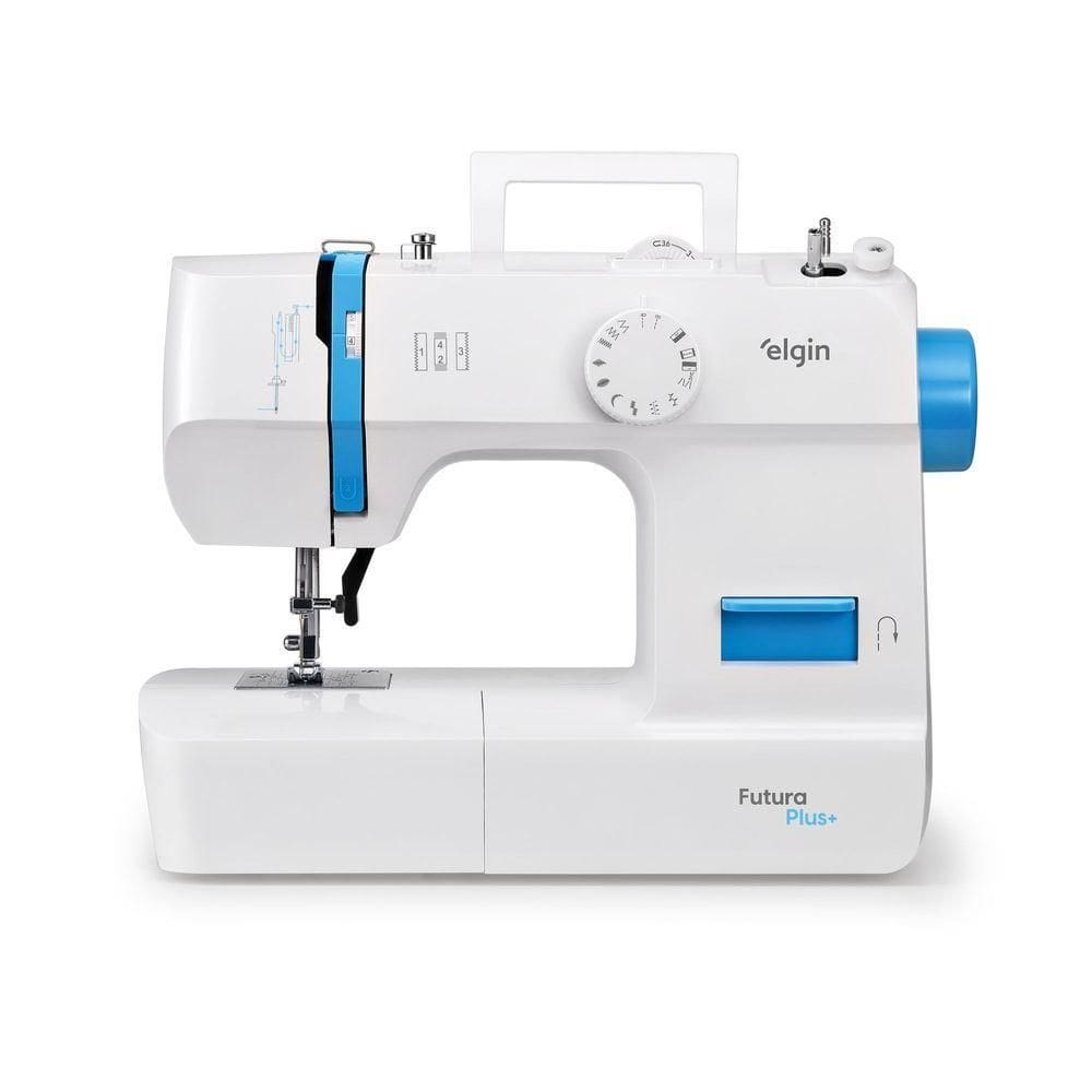 Máquina De Costura Futura Plus12 Pontos Braço Livre Prega Zíperes E Botões Portátil 110V