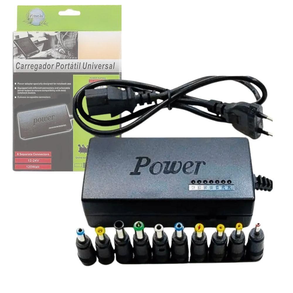 Fonte Carregador Universal Notebook Adaptador Com 9 Plugs
