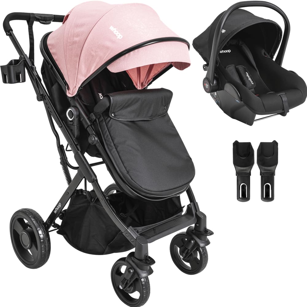 Carrinho de Bebe Kiddo Vox II Bebe Conforto Colinho Rosa