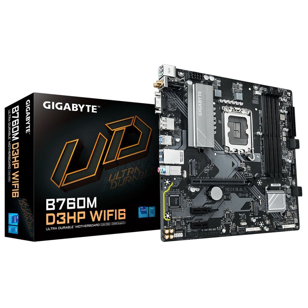 Placa Mãe Gigabyte B760M D3HP WIFI6, Intel LGA1700, DDR5, HDMI, WI-FI 6, Bluetooth 5.3, Micro ATX - 9MB76M3PW-00-G10