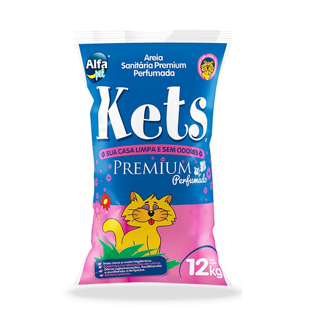 Areia Gatos Higienica Kets Premuim Perfumada 12Kg