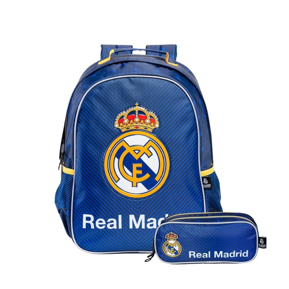 Mochila Costas Estojo Real Madrid Futebol Regatas Infantil