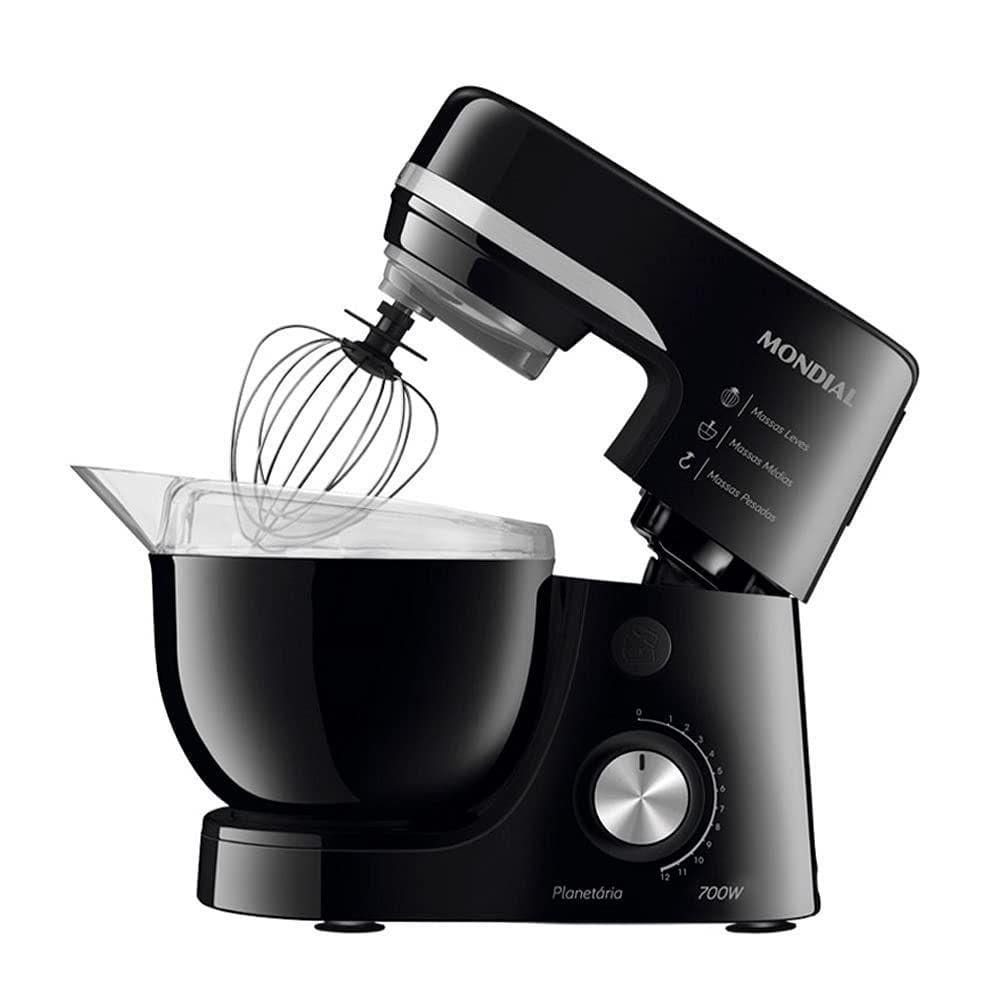 Batedeira Planetaria Mondial Bp03 700Wts 3 Batedores Preta - 110V