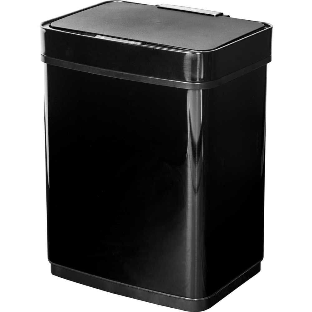 Lixeira Retangular 50l Preta Com Sensor Aço Inox Vonder