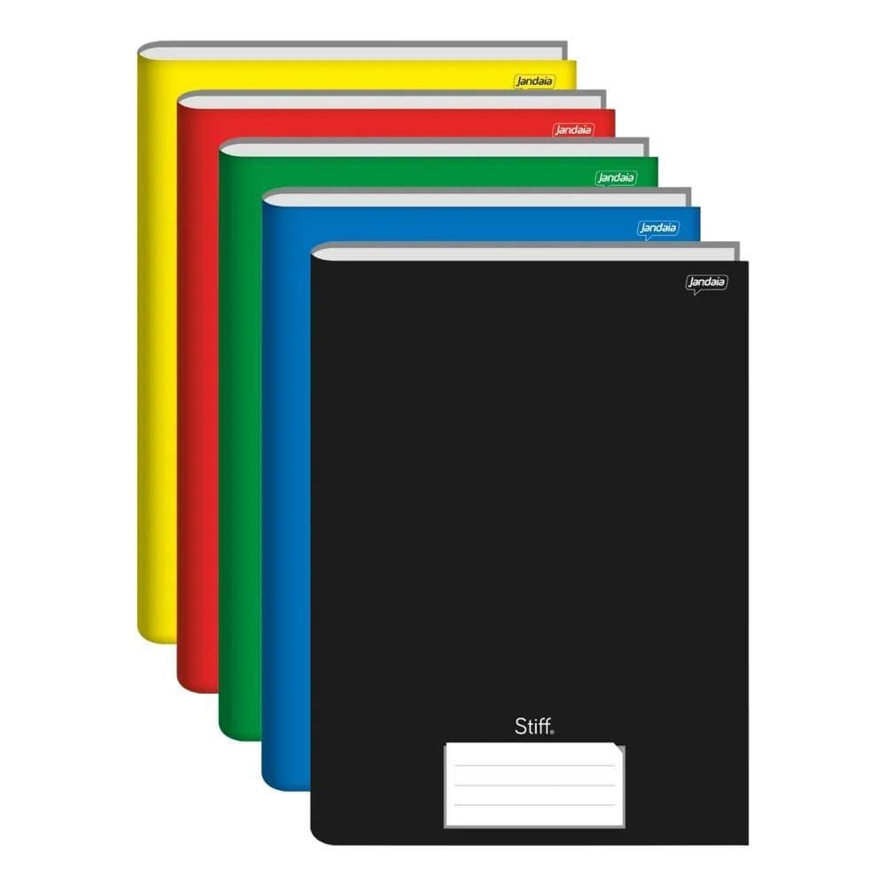 Kit 5 Cadernos Grande Capa Dura 96 Folhas Colorido