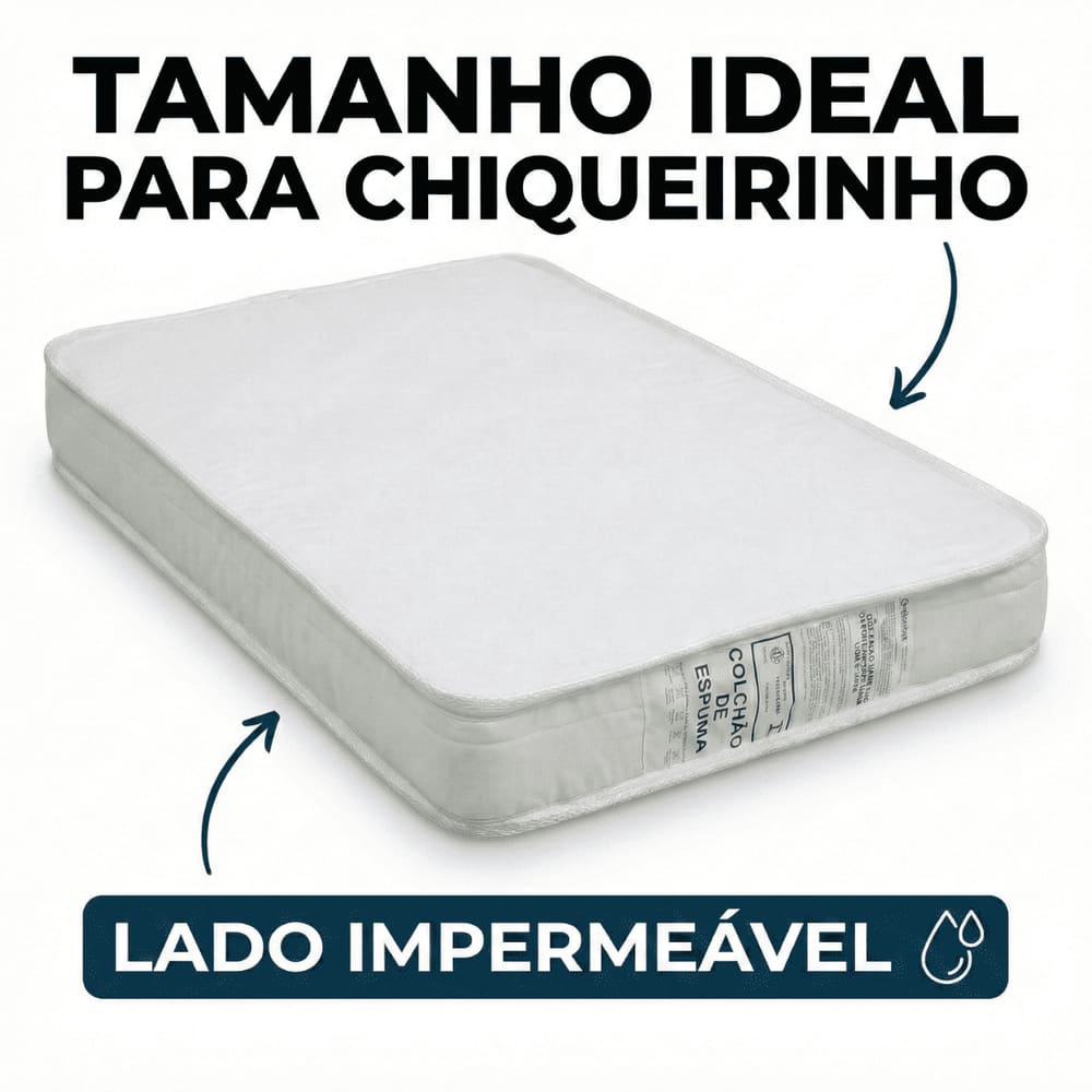 Colchão Para Chiqueirinho 100x70cm Impermeável Espuma D18