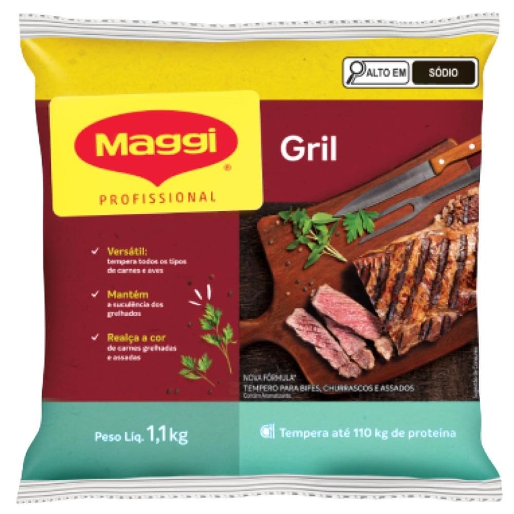Tempero Para Carnes Assados Gril Maggi 1,01kg Profissional Em Pó De Churrasco