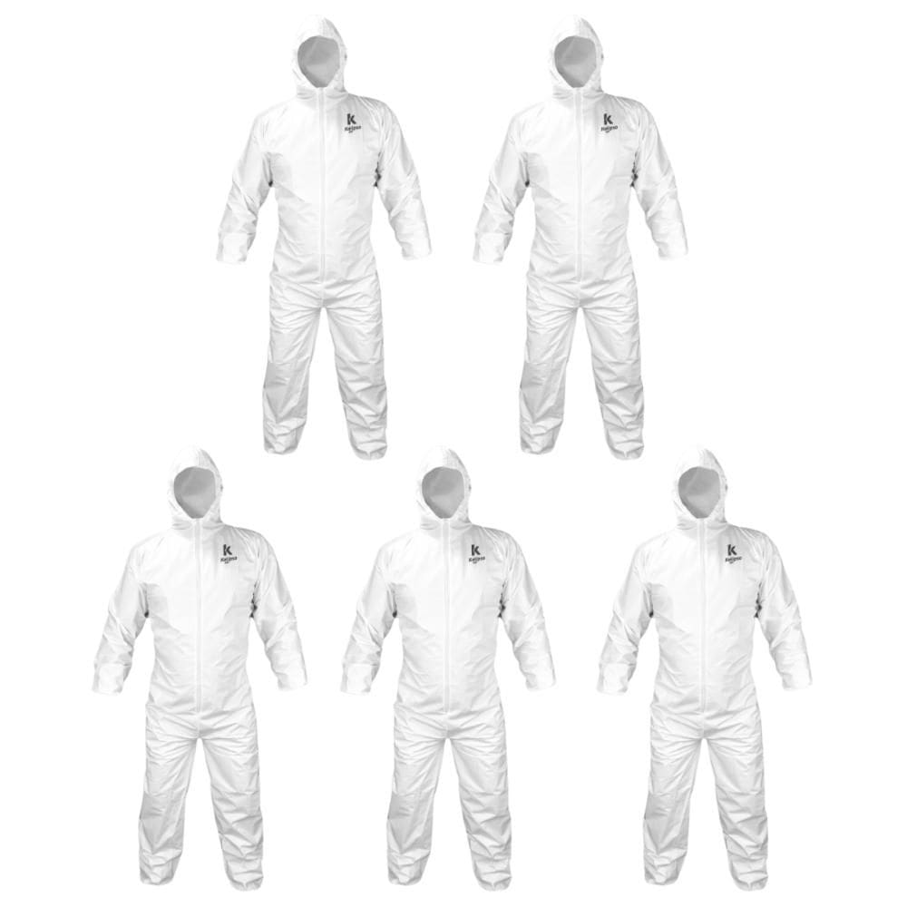 Kit 5 Macacão de Segurança Descartável TNT Proteção Química Pintura Laboratório KT6 Kalipso