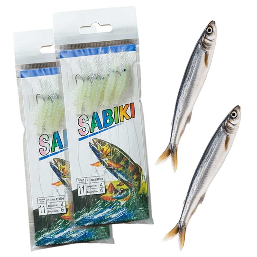 Isca Camarao Artificial Pesca Sabiki Kit 2 Uni Fluorescente Lambari Mar Rio Lago Mangue Pescaria Esportiva Noturna