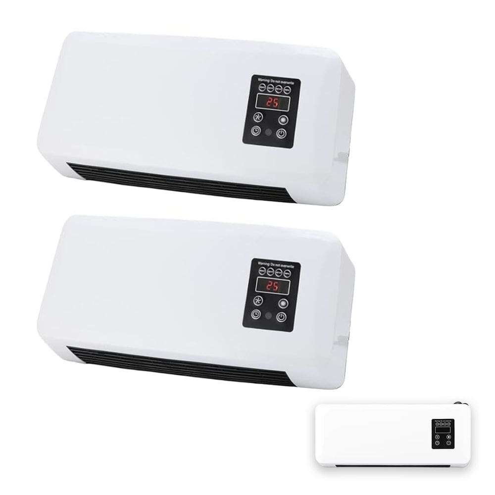 Aquecedor Kit 2 Uni Climatizador Ventilador de Parede 3 em 1 Controle Remoto Seca Roupa Refrigera Ajuste de Temperatura