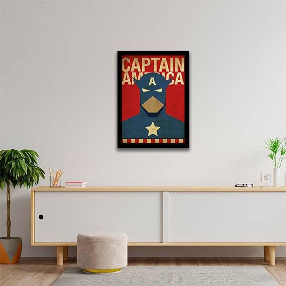 Quadro Decorativo Capitão América Vintage