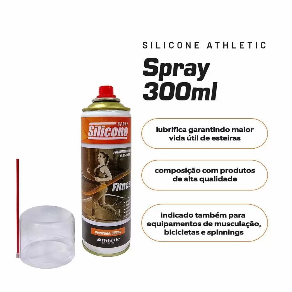 Silicone Spray Lubrificante Athletic 300ml Para Esteiras, Bikes e Equipamentos Prático e Eficiente