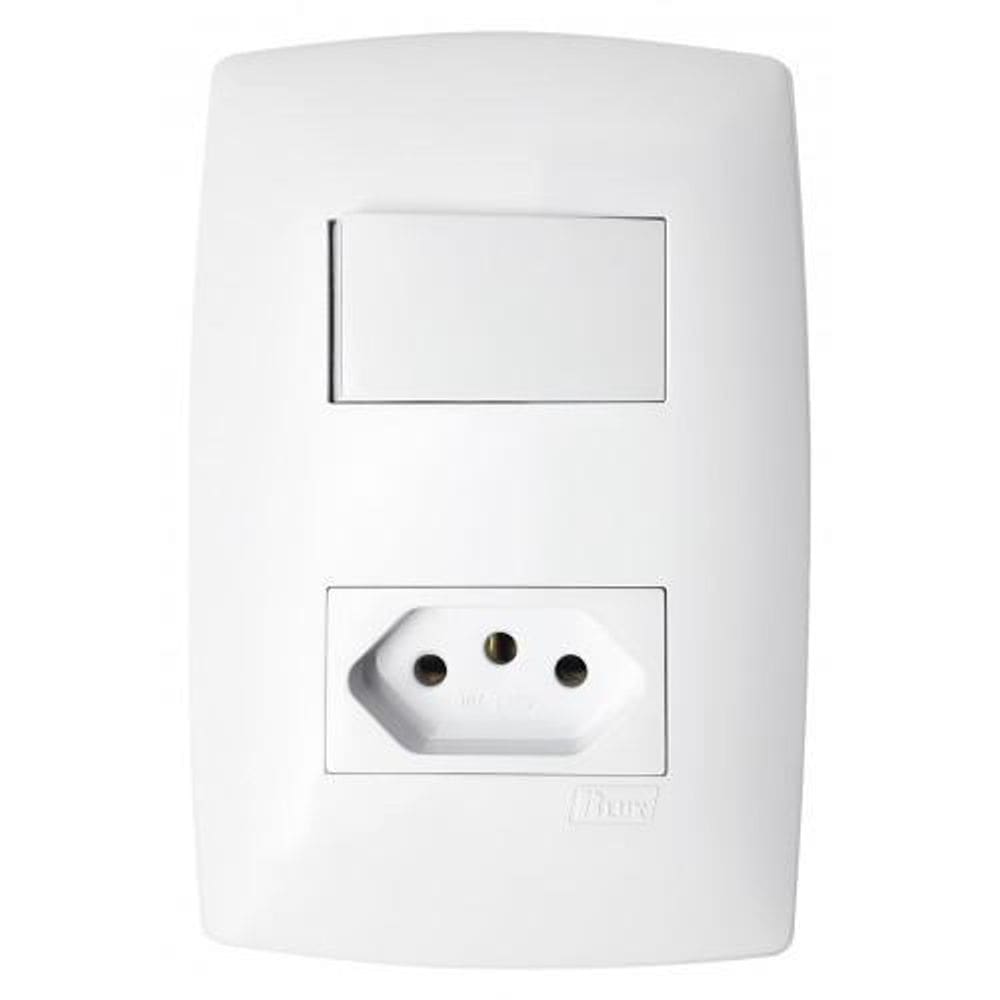 Conjunto Interruptor +Tomada 10A 4X2- Branco