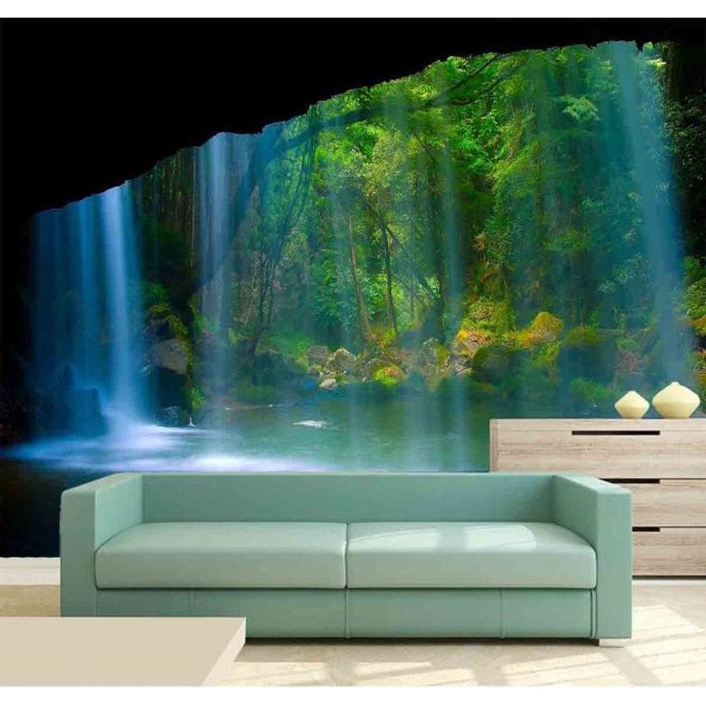 Papel de Parede - Painel Adesivo Cachoeira 3D 3,75M² na 051
